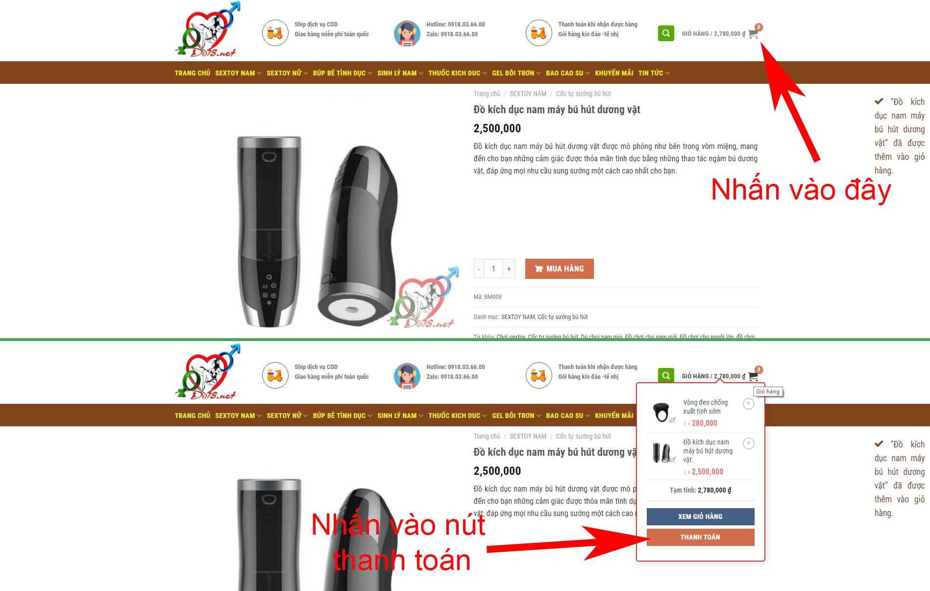 Hướng Dẫn Mua Hàng Thao tác khi mua hàng