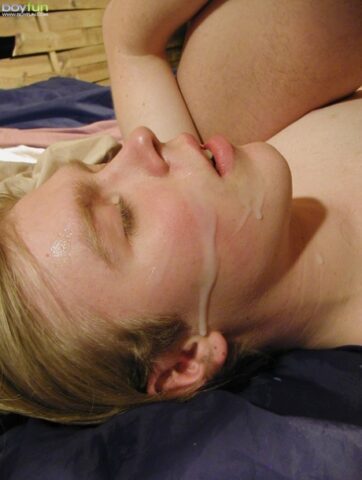 58846385_097_f291 Blonde twink takes a facial after giving a hot blowjob outdoors