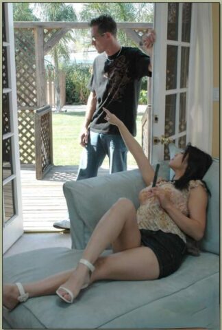 70502522_044_12c5 Sexy brunette Mika Tan flaunts her big tits & ass before riding a big dick