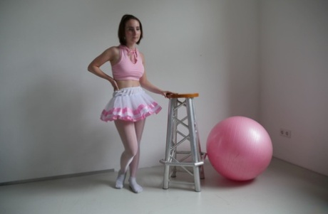21395824_014_d593 Brunette ballerina Lia Louise teases in her tutu & fucks her dance instructor
