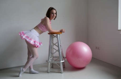 21395824_015_07e7 Brunette ballerina Lia Louise teases in her tutu & fucks her dance instructor